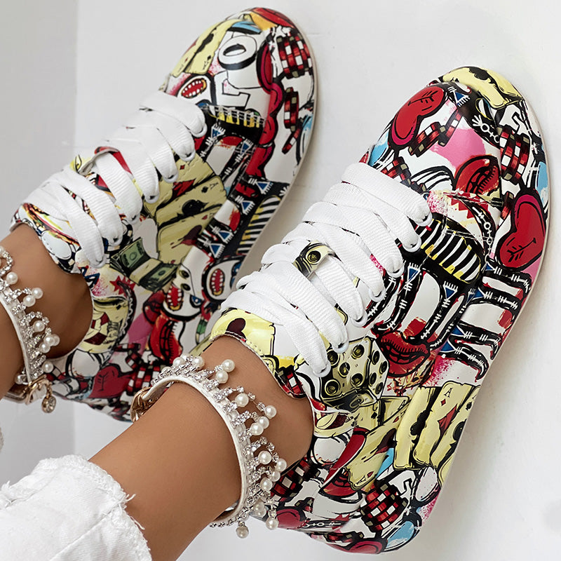 Casual Round Toe Thick Sole Sneakers - Littfashions