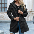 Hooded waist rainproof jacket - Littfashions