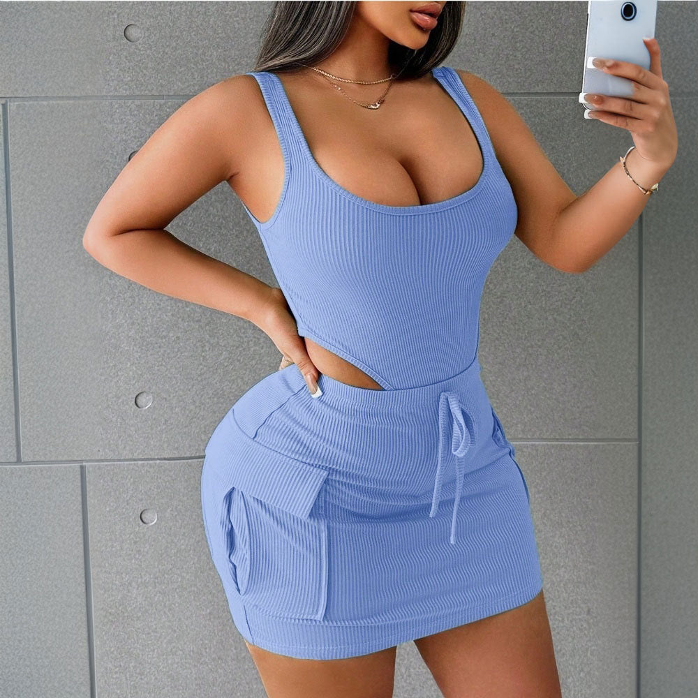 Slim Skirt With Top Set