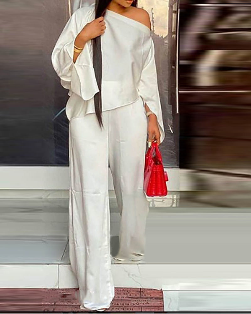 Casual Wide Leg Pants Set