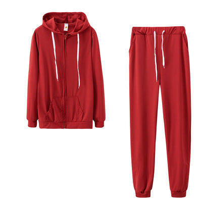 Women's Solid Color Hoodie Suit
