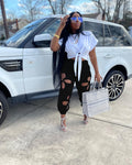 Women's Ripped Pants - Littfashions