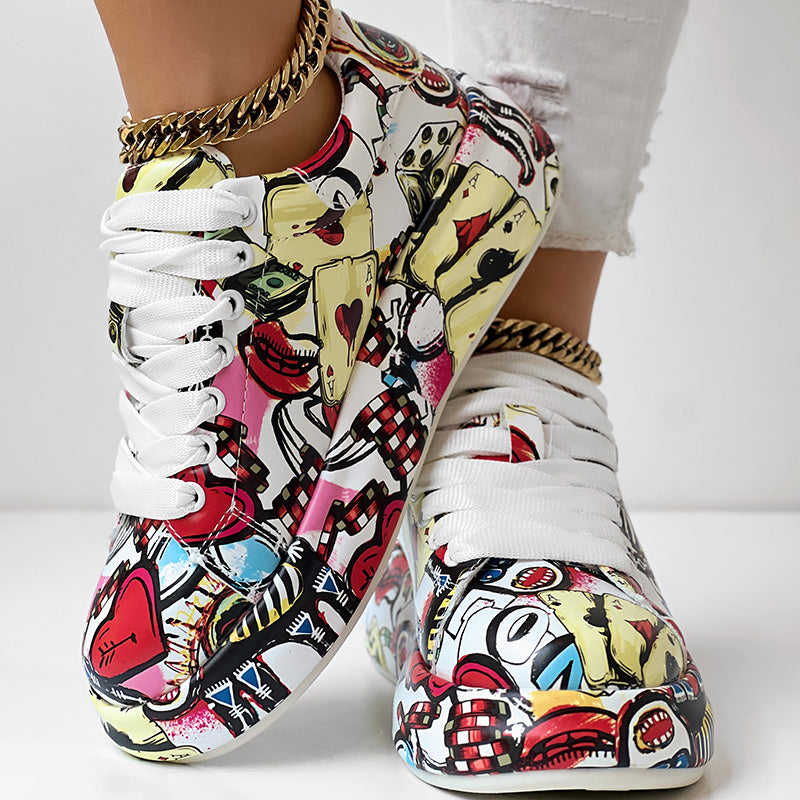 Casual Round Toe Thick Sole Sneakers - Littfashions