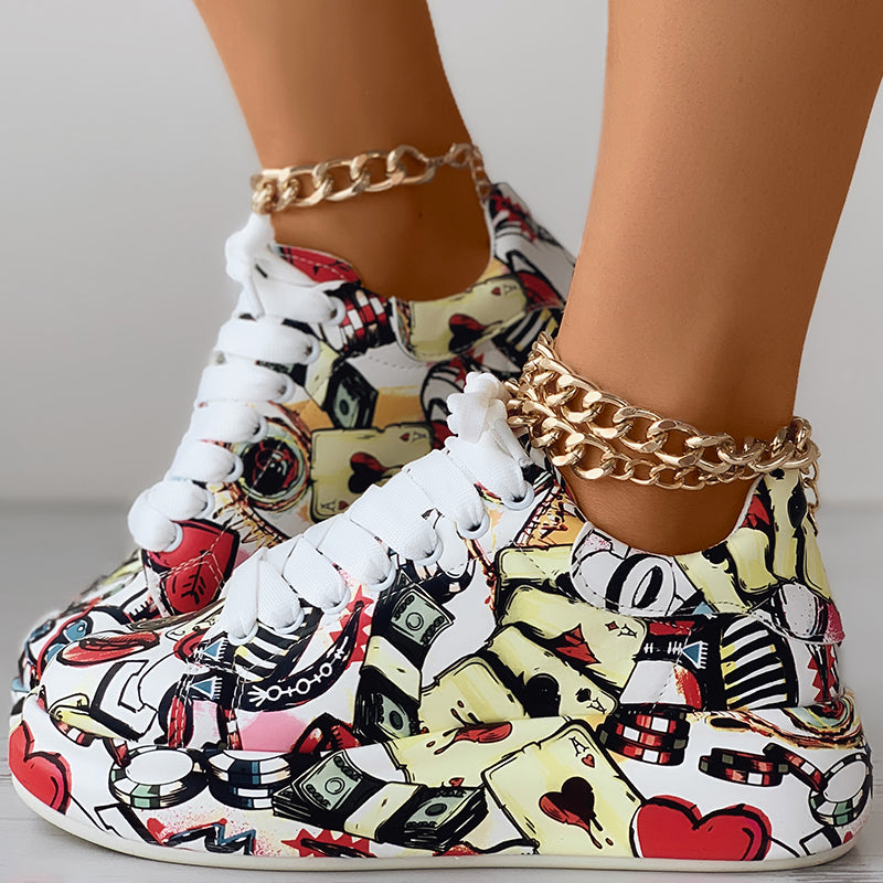 Casual Round Toe Thick Sole Sneakers - Littfashions