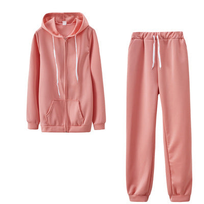 Women's Solid Color Hoodie Suit