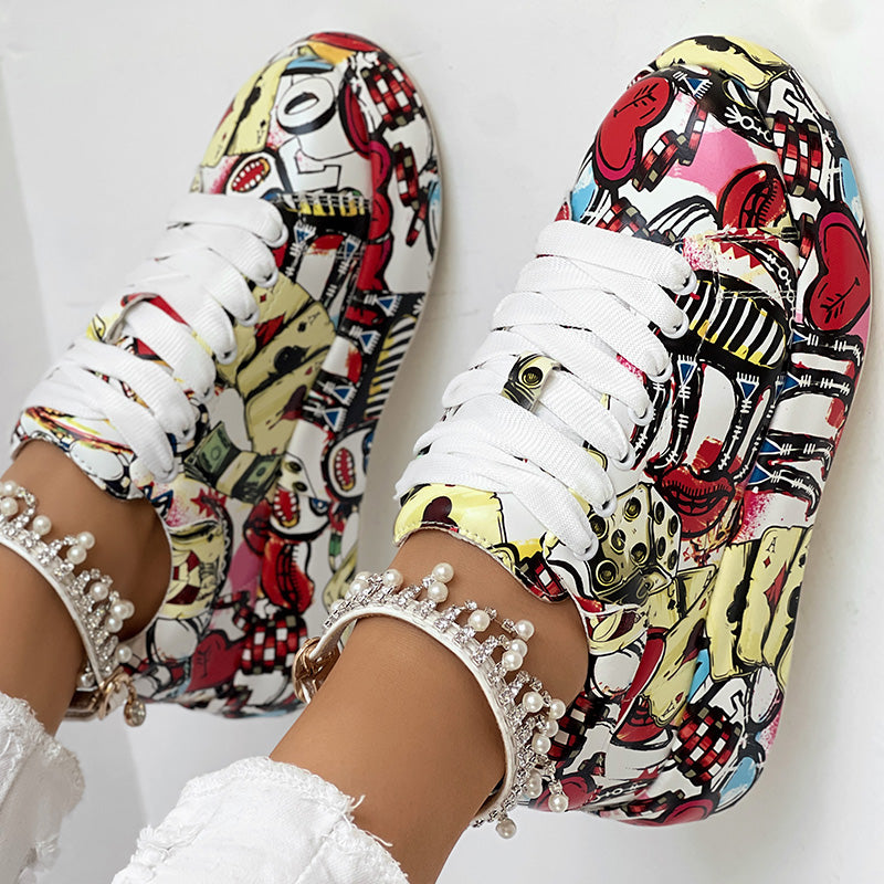 Casual Round Toe Thick Sole Sneakers - Littfashions