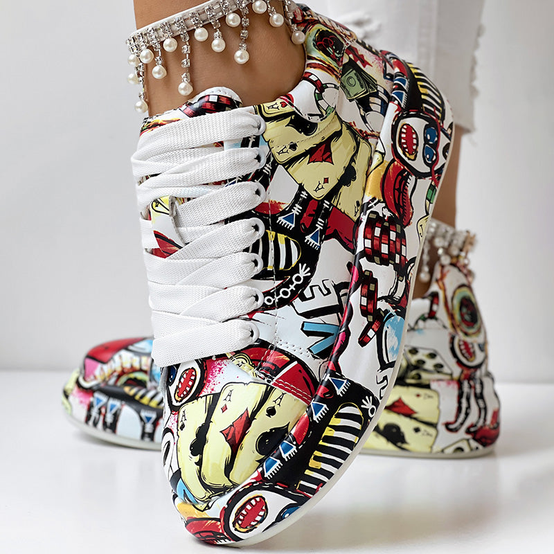 Casual Round Toe Thick Sole Sneakers - Littfashions