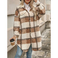 Lapel Colorblock Plaid Jacket - Littfashions