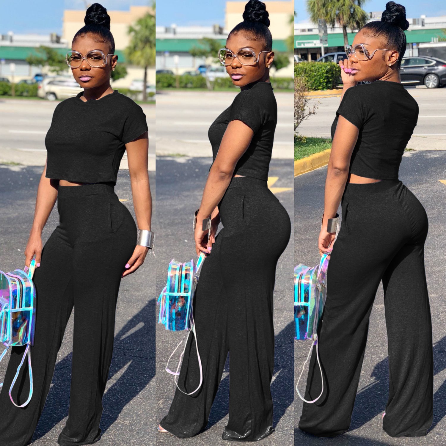 Short Sleeve Two-piece Suit