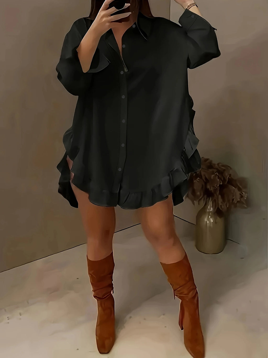 Casual Shirt With Ruffles