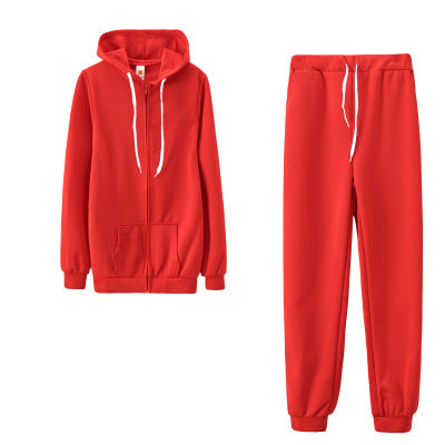 Women's Solid Color Hoodie Suit