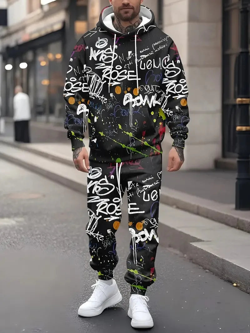men's graffiti print outfit