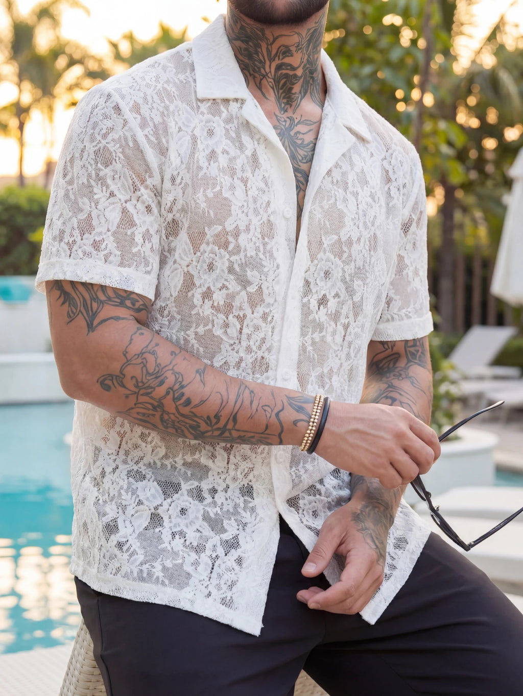 Men's Casual Beach Knit Shirt