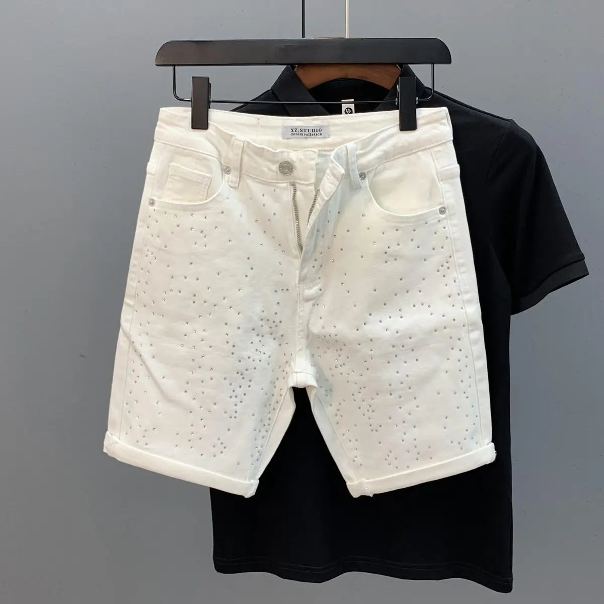 Diamond Denim Shorts