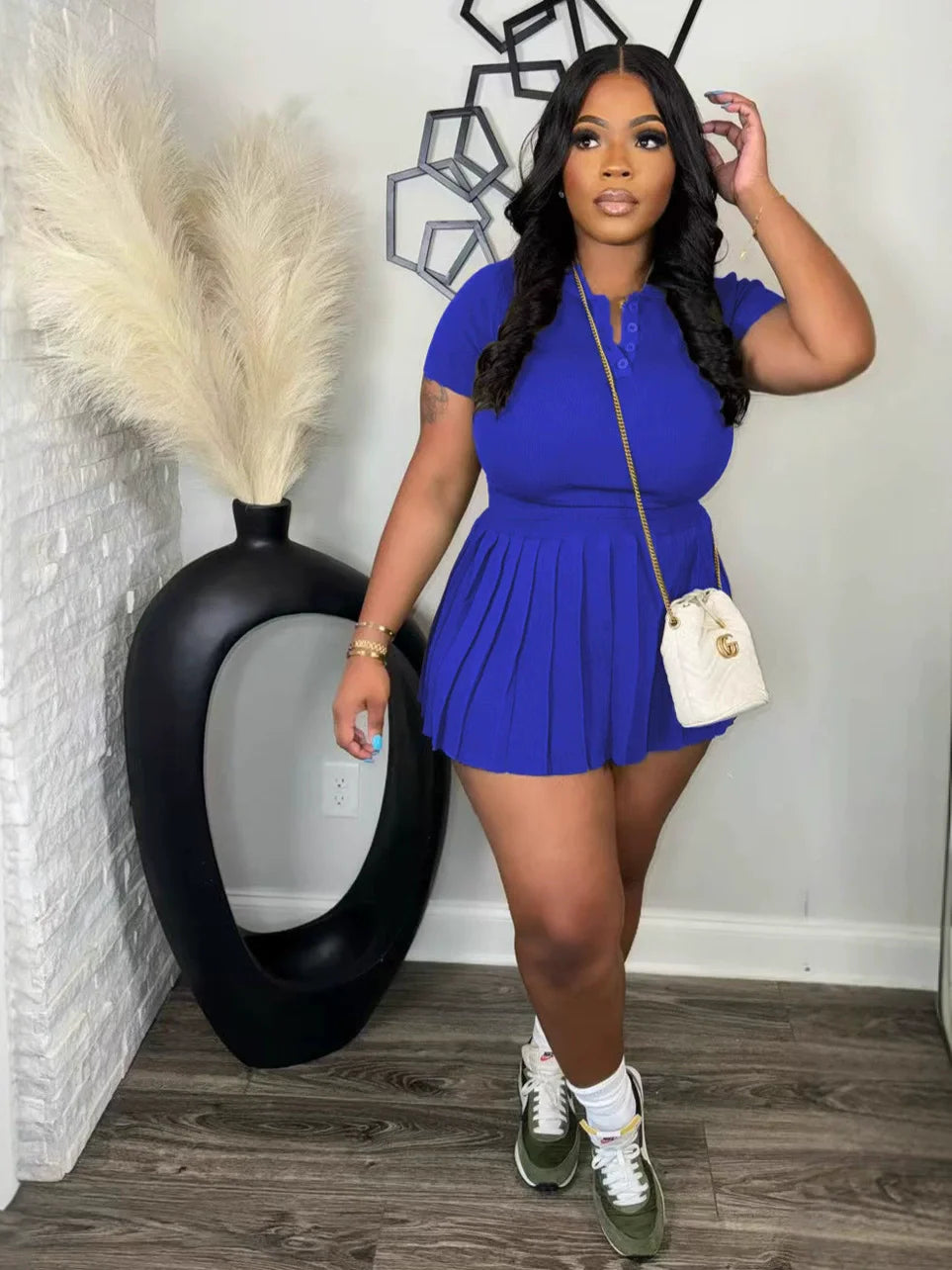 Mini Skirt and Short Sleeve T-shirt Top