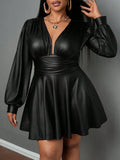 Plus Size Leather Skirt