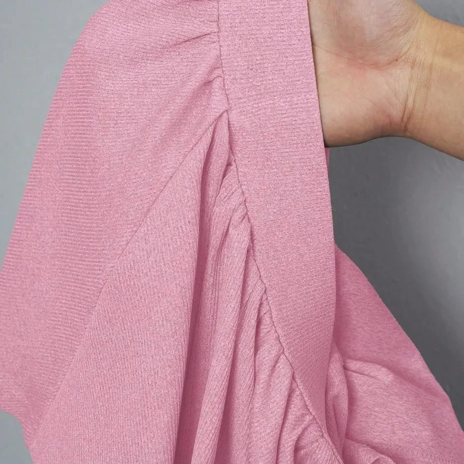 Ribbing Pleated Skirt Set