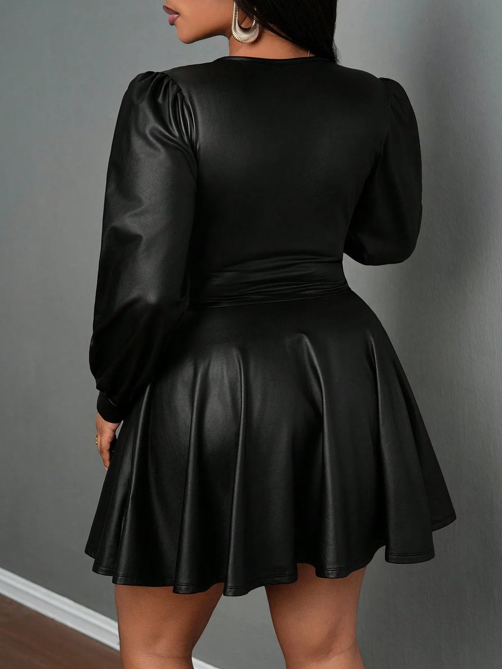 Plus Size Leather Skirt