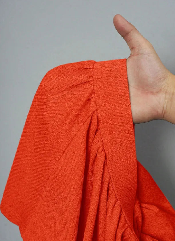 Ribbing Pleated Skirt Set