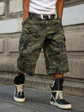 Men's camouflage denim shorts