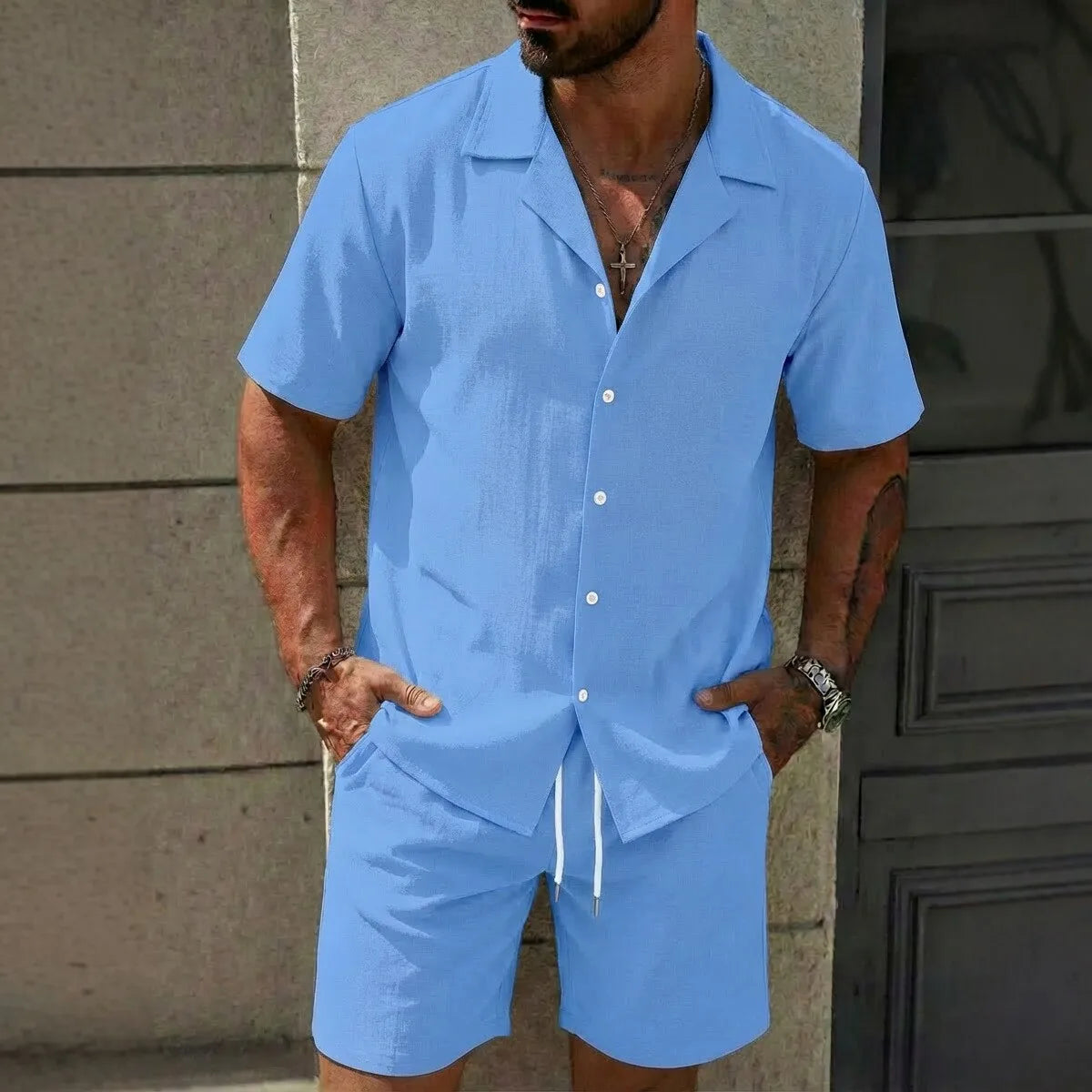 Casual Loose Beach Pants 2-Piece Set