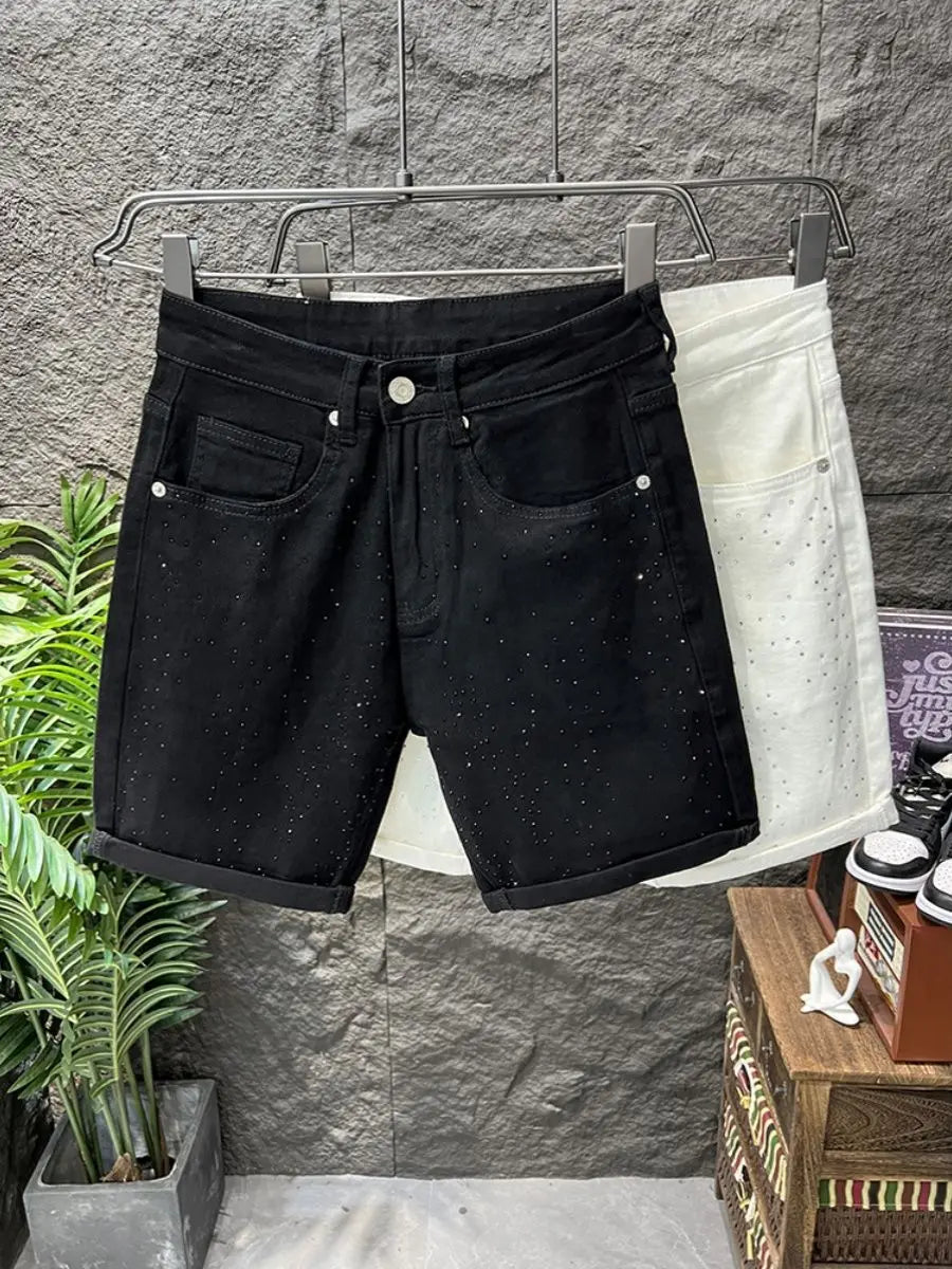 Diamond Denim Shorts