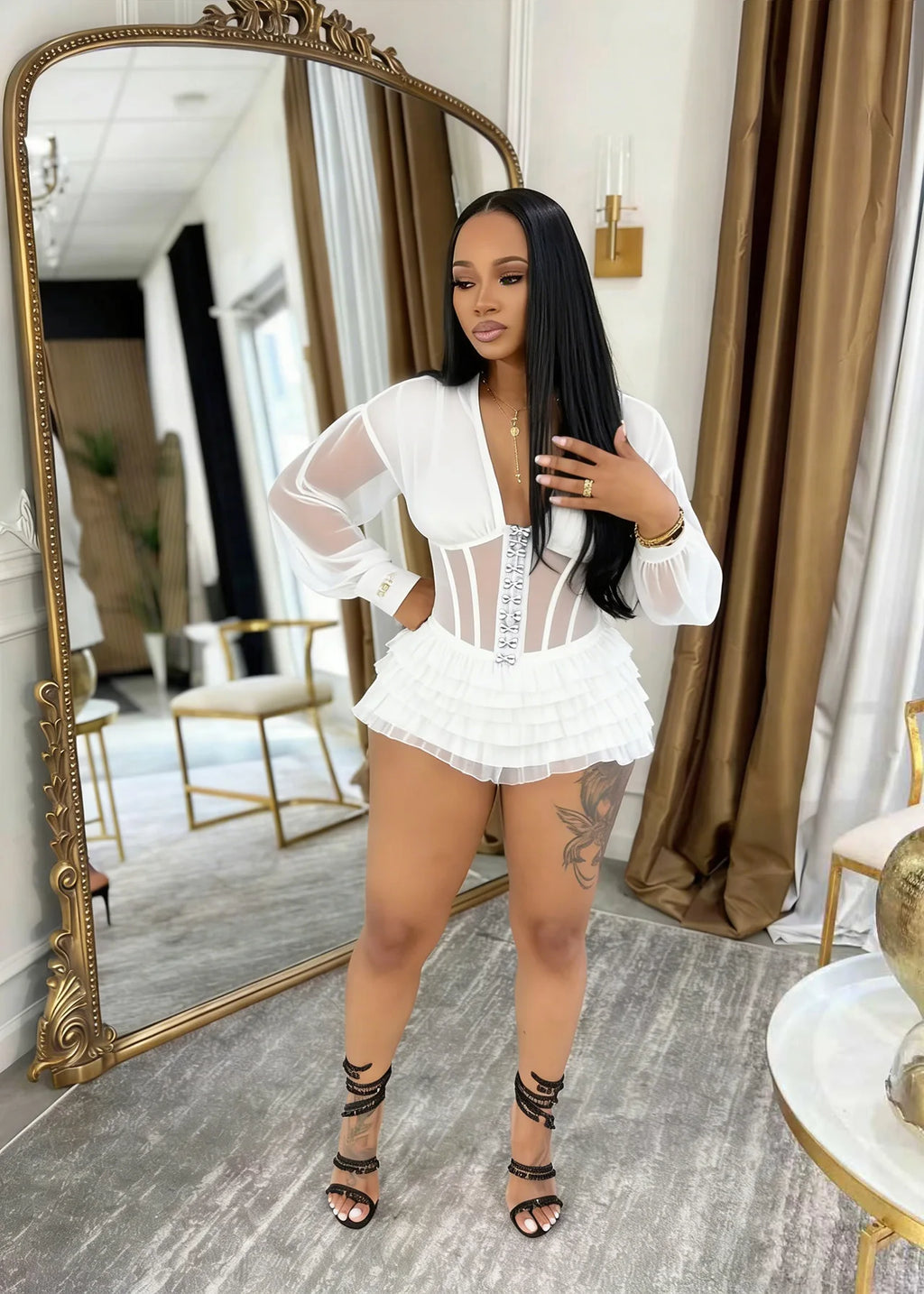 Ruched Long Sleeves Jumpsuit