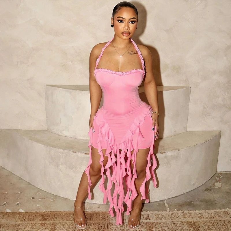 Halter Backless Mini Dress
