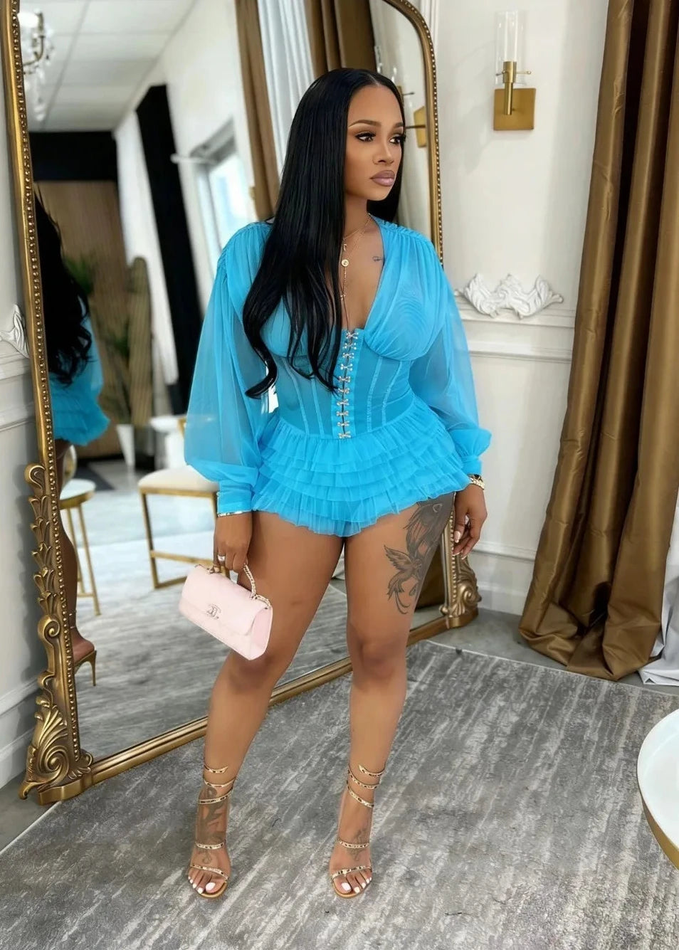 Ruched Long Sleeves Jumpsuit