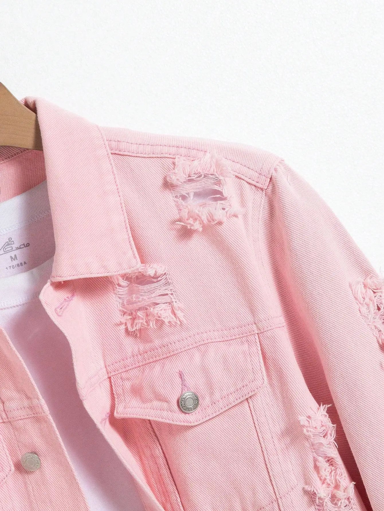 Denim Pink ripped jacket