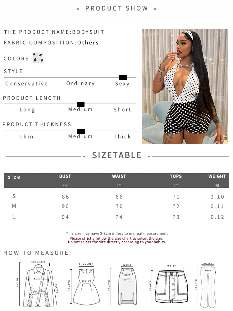 Polka Dots Skinny Stretch Romper