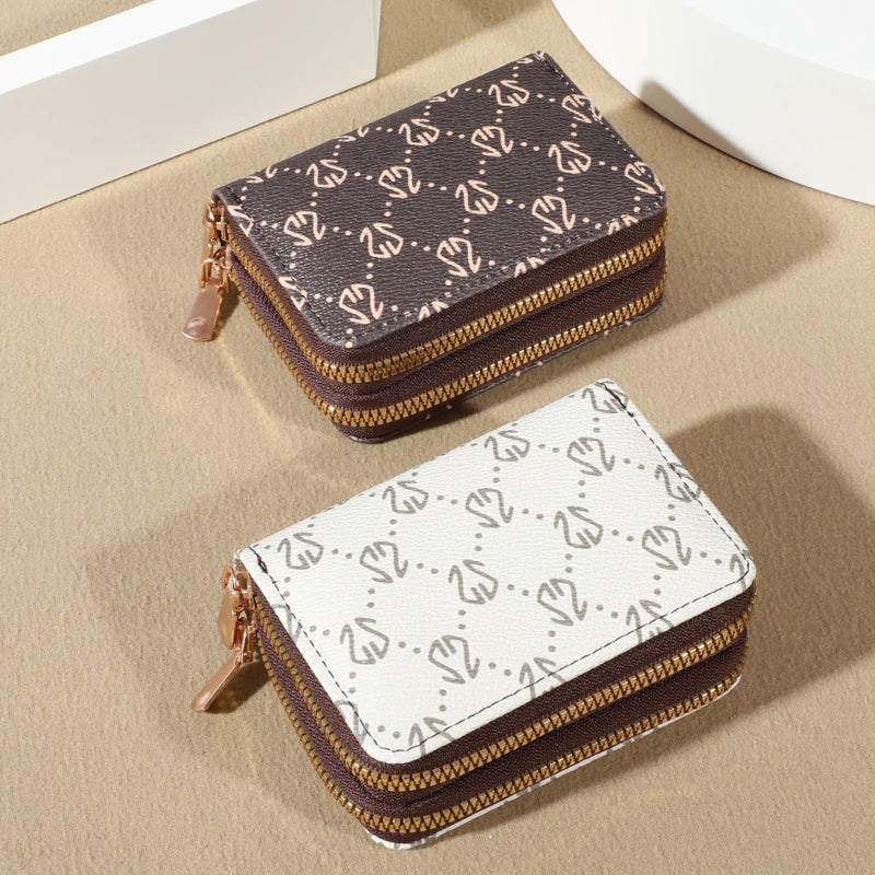 Zippered Card Leather Coin Purse