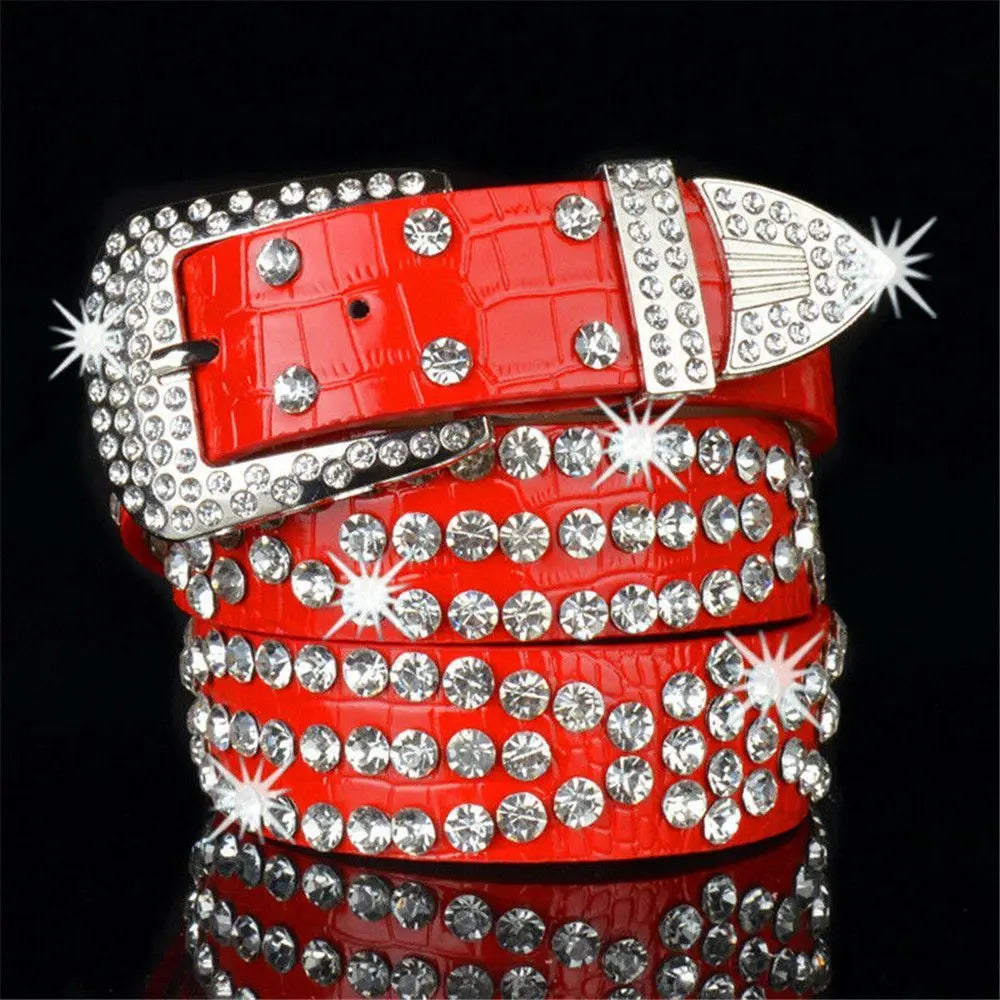 Leather Rhinestone Belts
