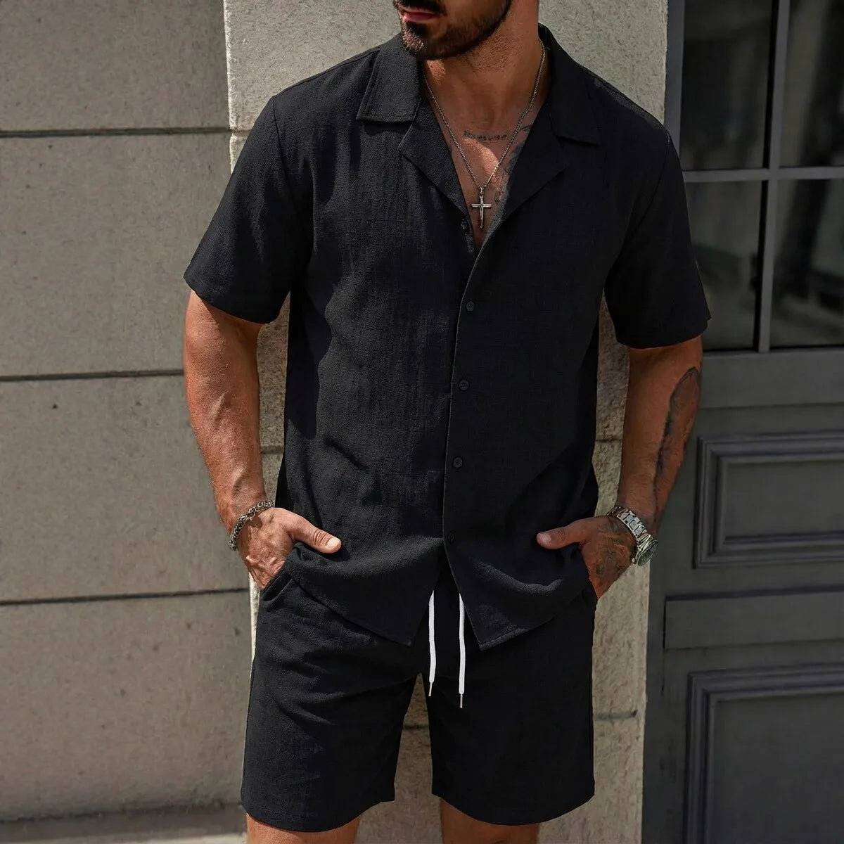 Casual Loose Beach Pants 2-Piece Set
