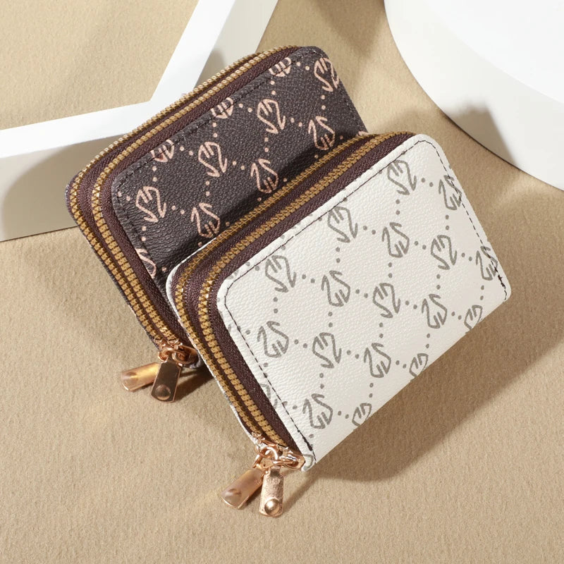 Zippered Card Leather Coin Purse