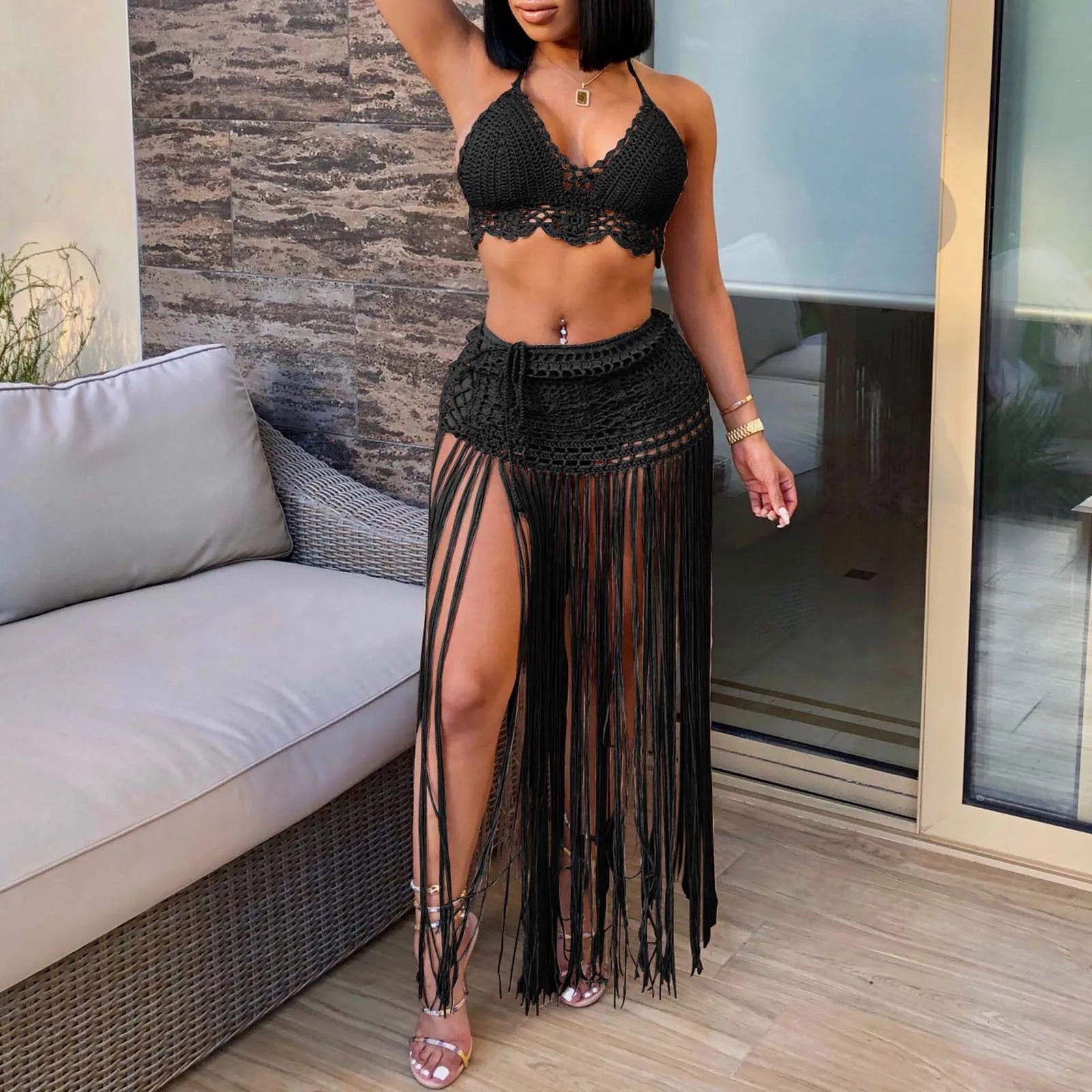 Women's Two Piece Swimsuit Beach Cover Up