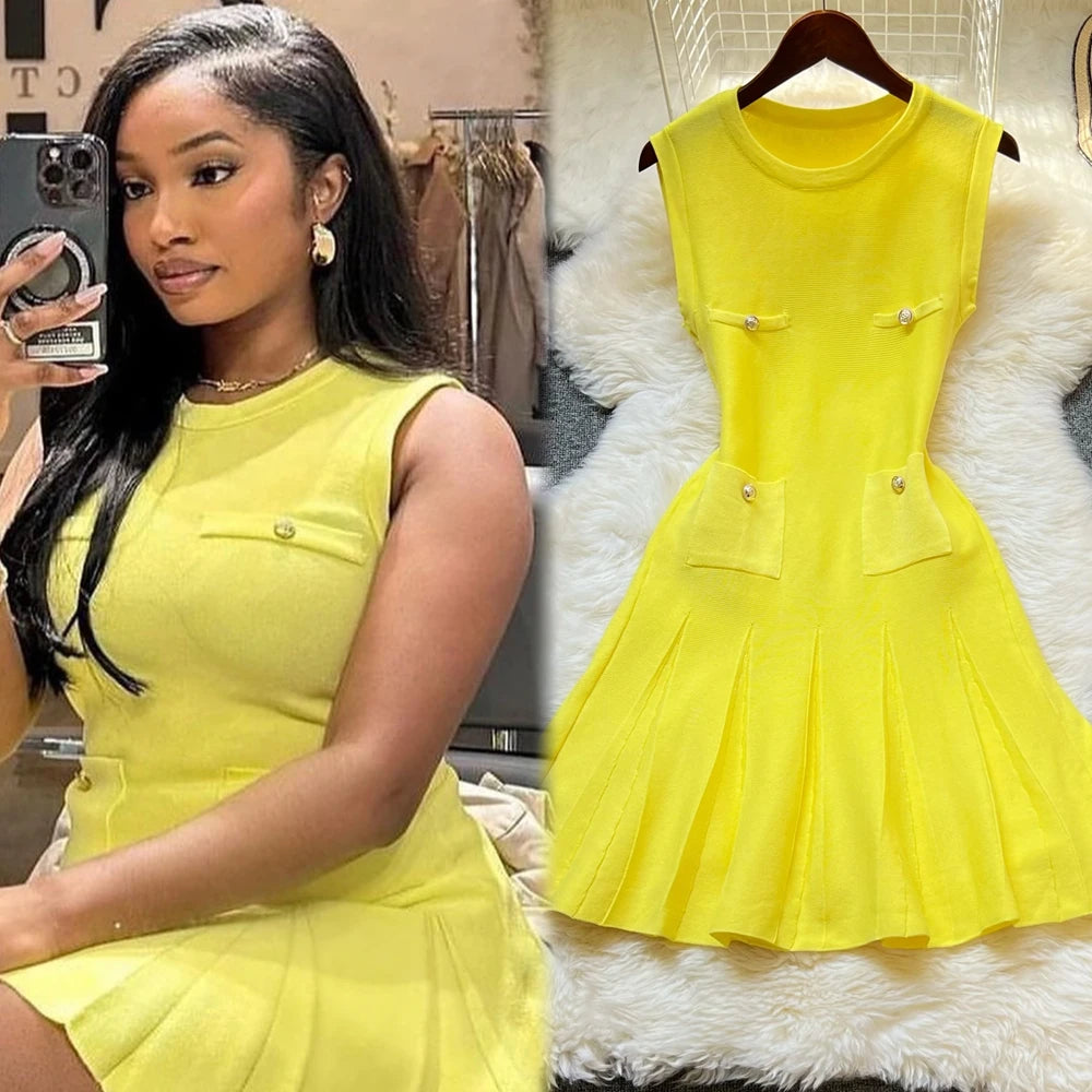 O-neck Slim Waist Party Dress