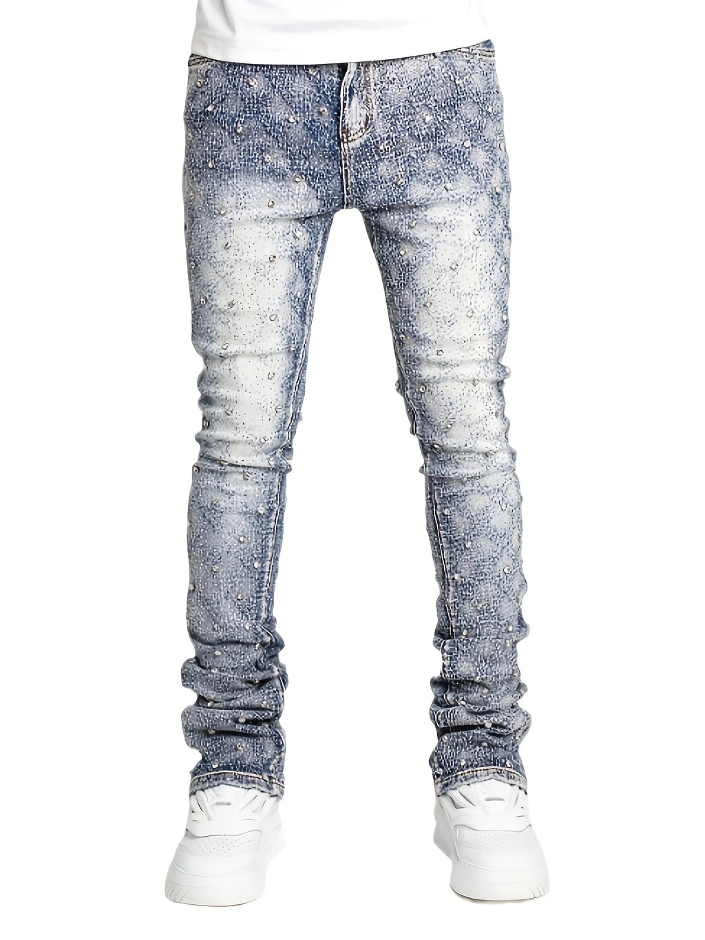 Men's denim straight leg jeans