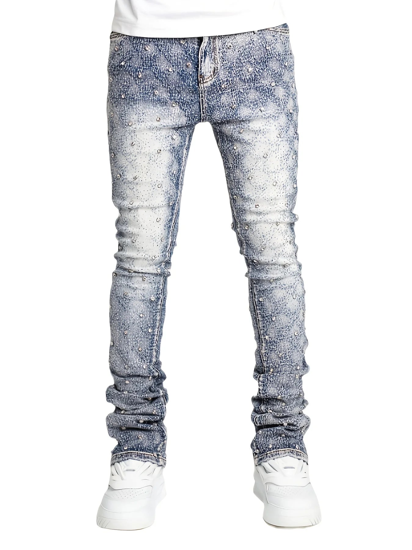 Men's denim straight leg jeans