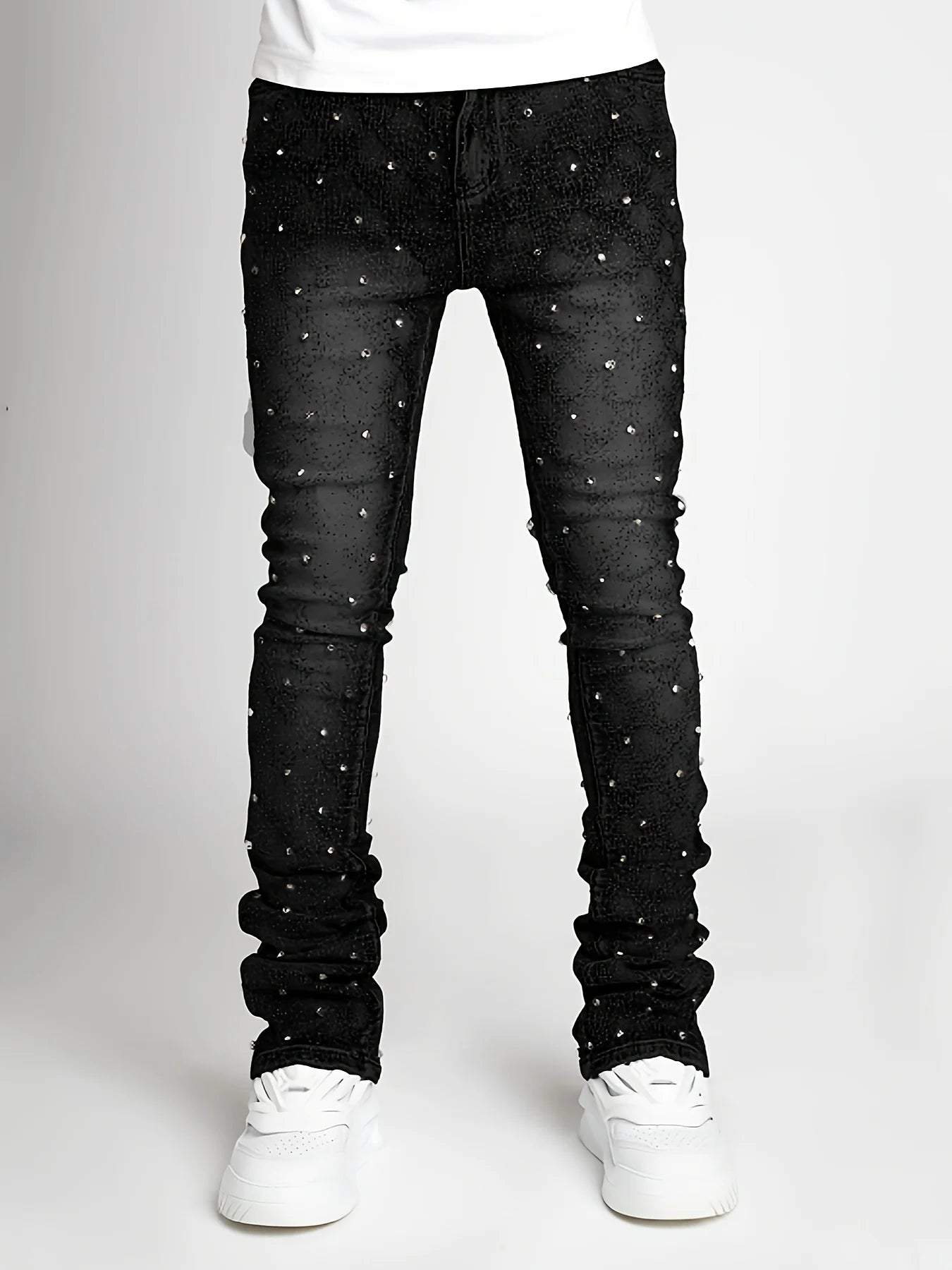 Men's denim straight leg jeans