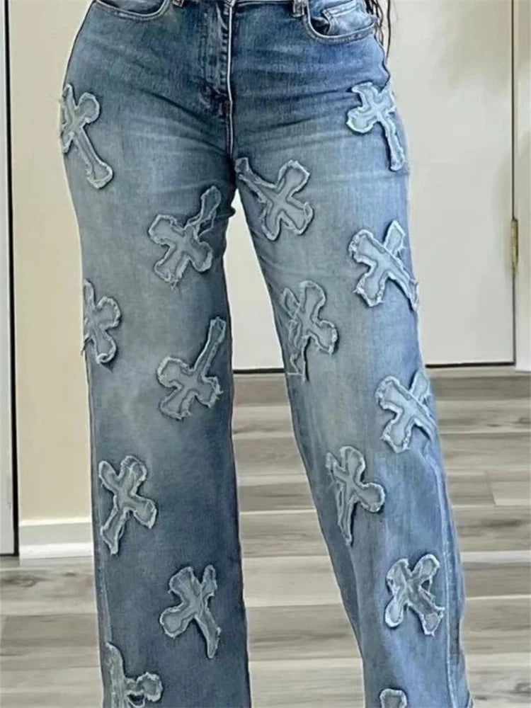 High Waist Denim Wide Leg jeans