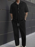Men's Short Sleeve Shirt + Pants Suits