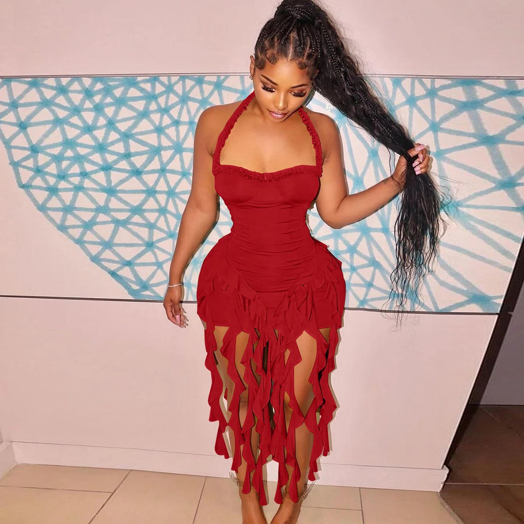 Halter Backless Mini Dress