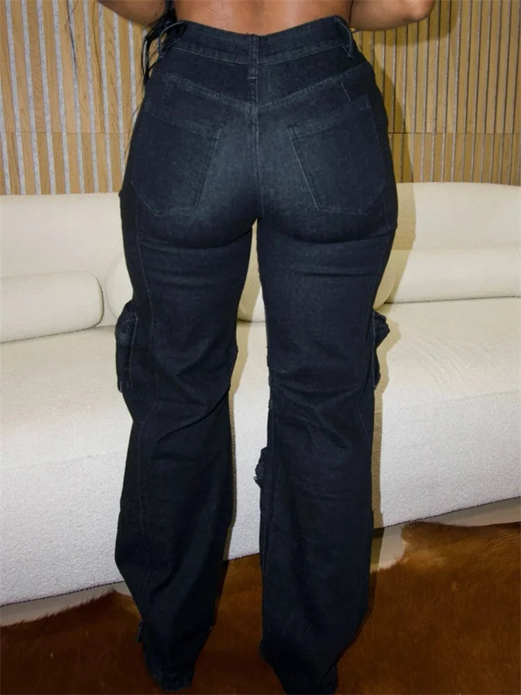 Diamond Mid Waist Straight Leg Jeans