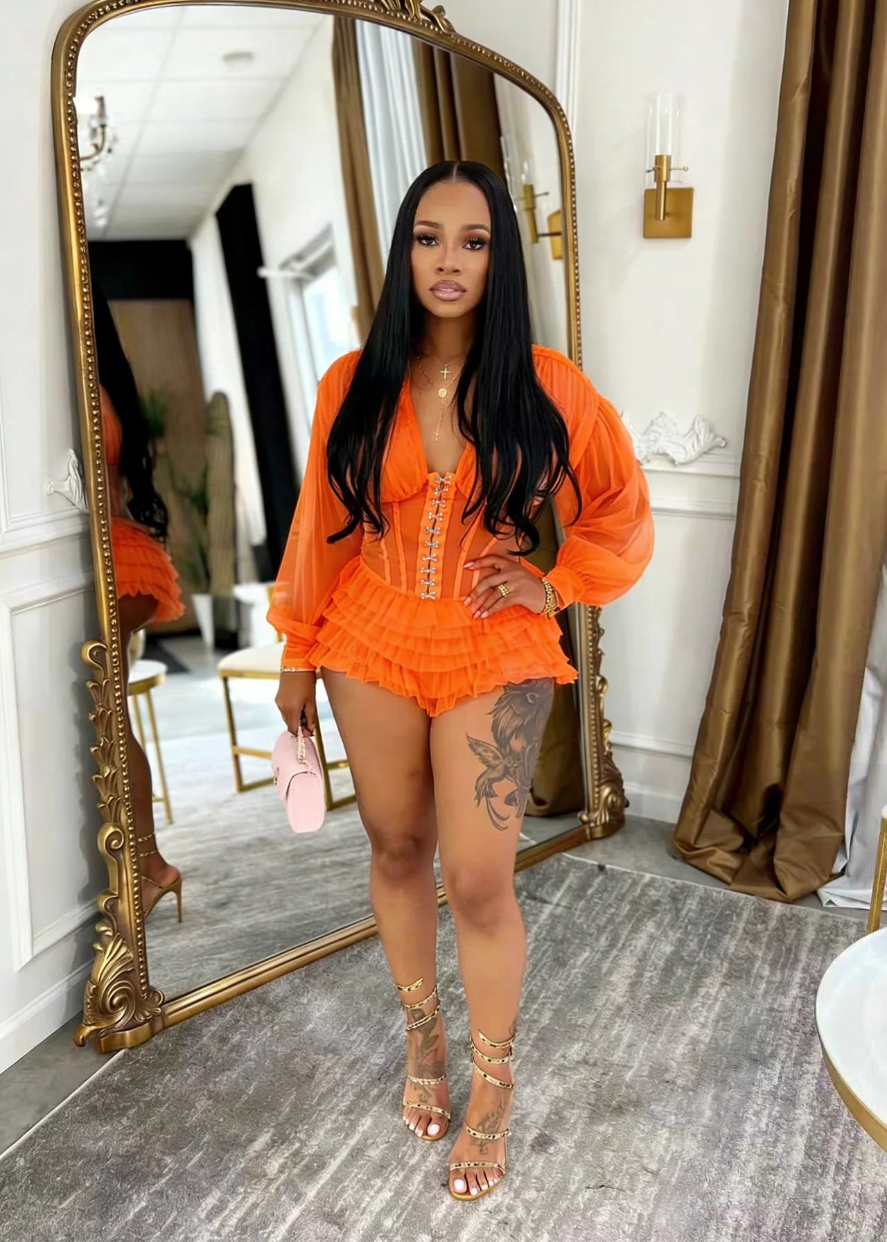 Ruched Long Sleeves Jumpsuit
