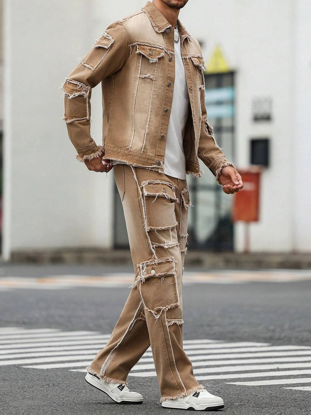 Khaki Jacket & Jeans Denim suit