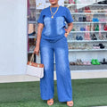 High Waist Pants and Shirt Set