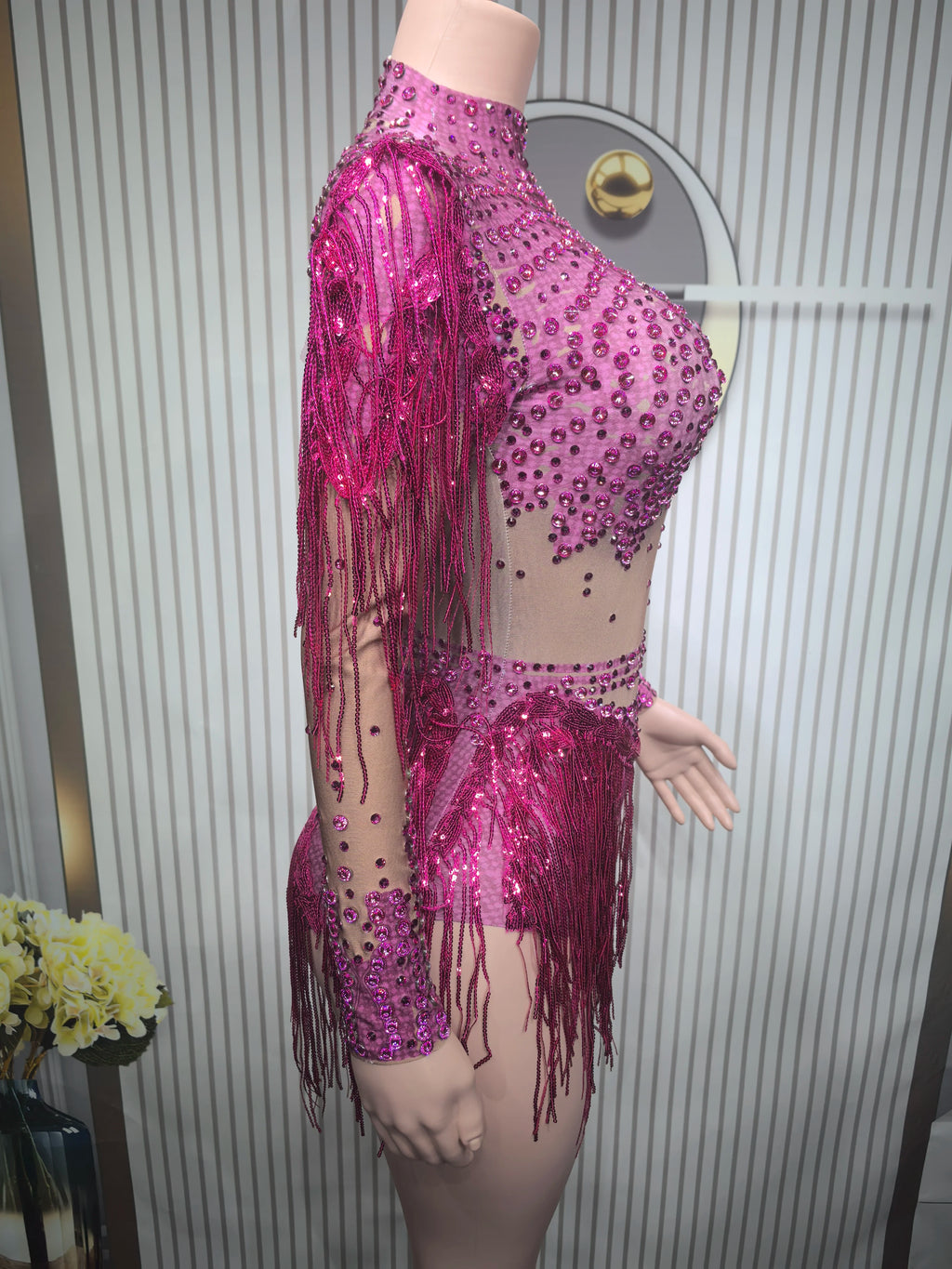 Rhinestone Tassel Party Skirt