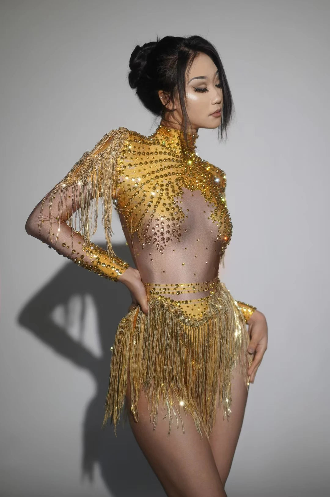 Rhinestone Tassel Party Skirt