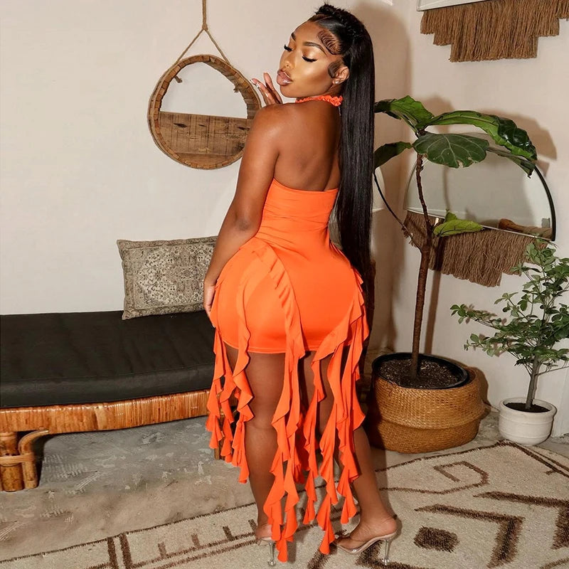 Halter Backless Mini Dress